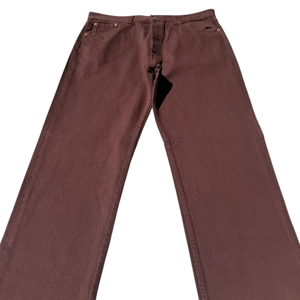 Vintage 1997 Levi's 501 Jeans 38x34 Brown Made in USA NWT Deadstock Factory 524